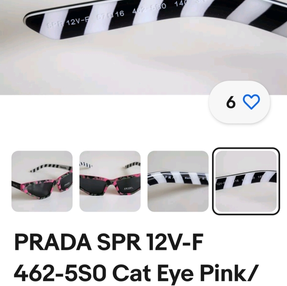 PRADA SPR 12V-F 462-550 Cat Eye Pink Camo Sunglasses NWT - Picture 10 of 10